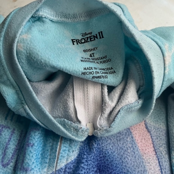 Frozen II footed Pajamas & PJ pants, toddler girls 4T - Picture 3 of 3